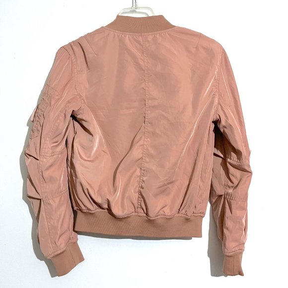 Bik Bok Satin Blush Pink Bomber Jacket - Picture 7 of 12